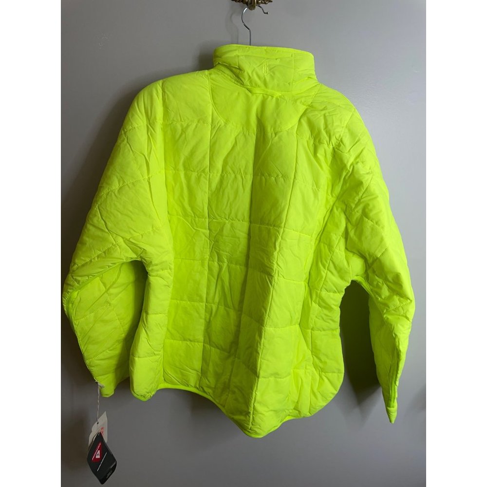Free People Pippa Packable Puffer Jacket Sz L Highlighter Yellow Lemon NWT $198 - Picture 6 of 6